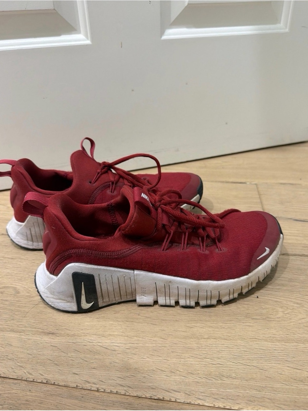Nike Red and White Running Sneakers